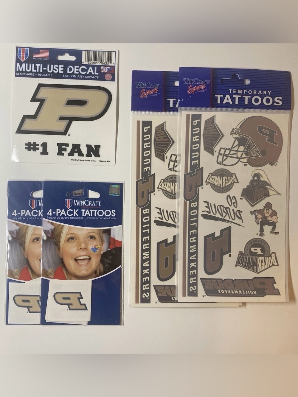 Purdue Boilermakers Game Day Temporary Tattoos And Multi Purpose Car Decal